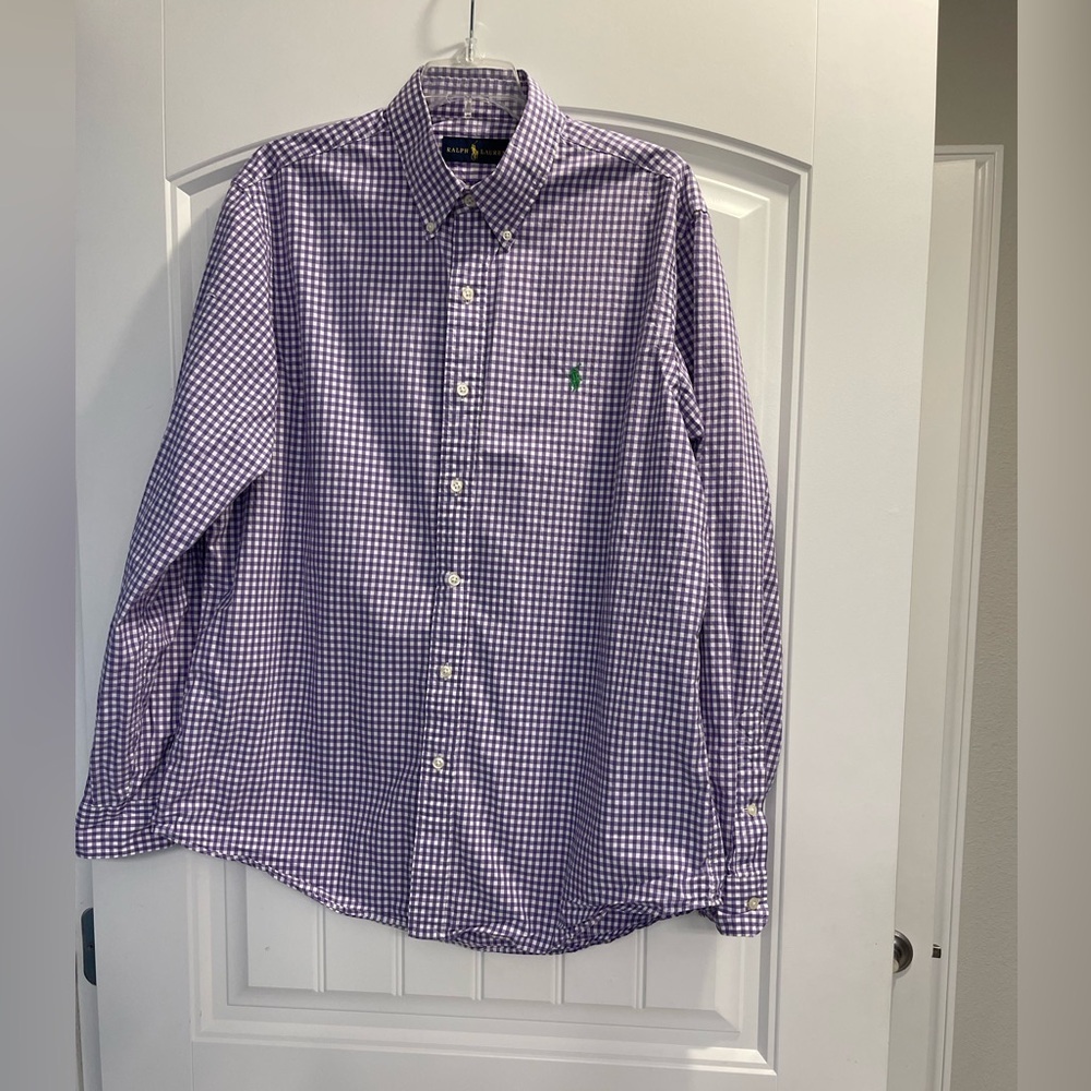 Purple Ralph Lauren shirt Long Sleeve purple checkered classic button down